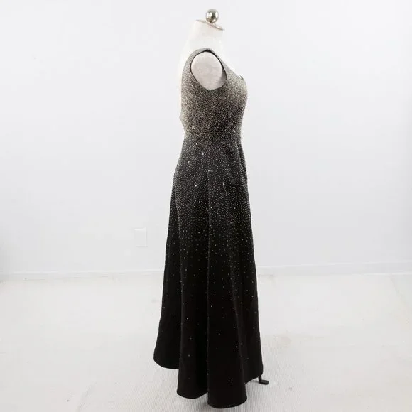 Vintage 50s 60s Formal Gown 6 Medium Hollywood Glam Princess Dress Black - Picture 5 of 9